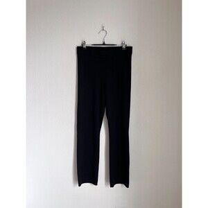 & Other Stories Flared Rib Knit Wool Trousers in Black Size MEDIUM